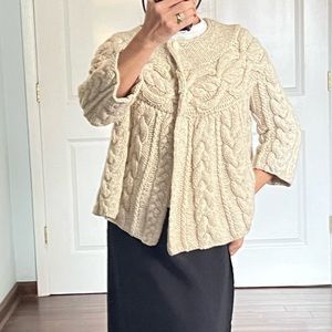 Pringle of Scotland 100% pure cashmere cable knit cape cardigan